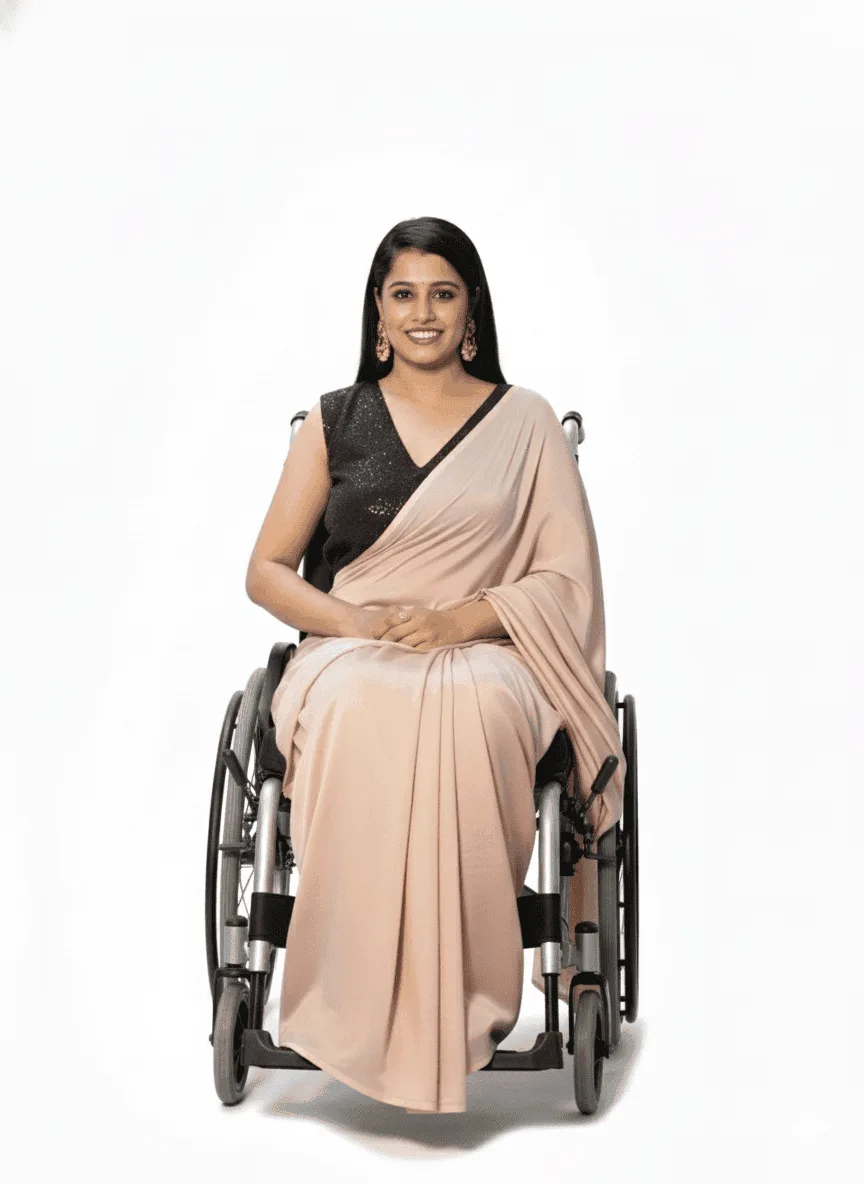 Quick Wear 2-in-1 Adaptive Saree Set for wheelchair users